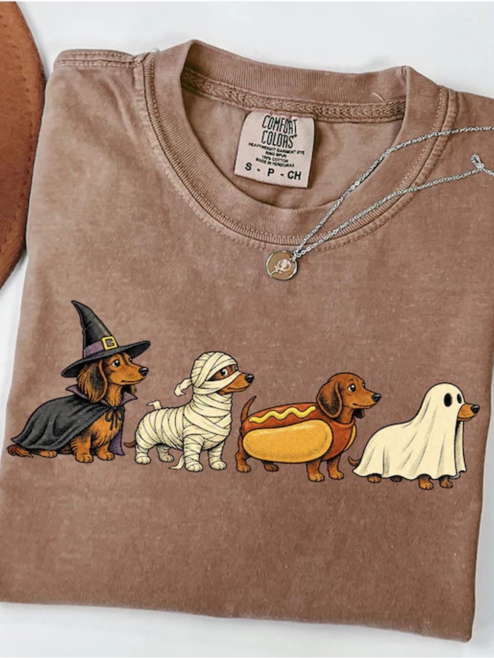 Comfort Colors Espresso Dachshund Costume Graphic Tee